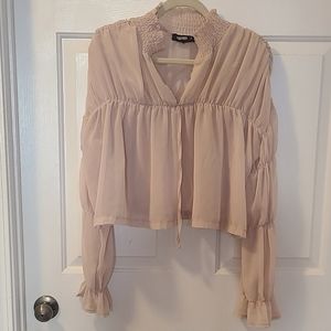 Missguided Blouse with Puff Sleeves